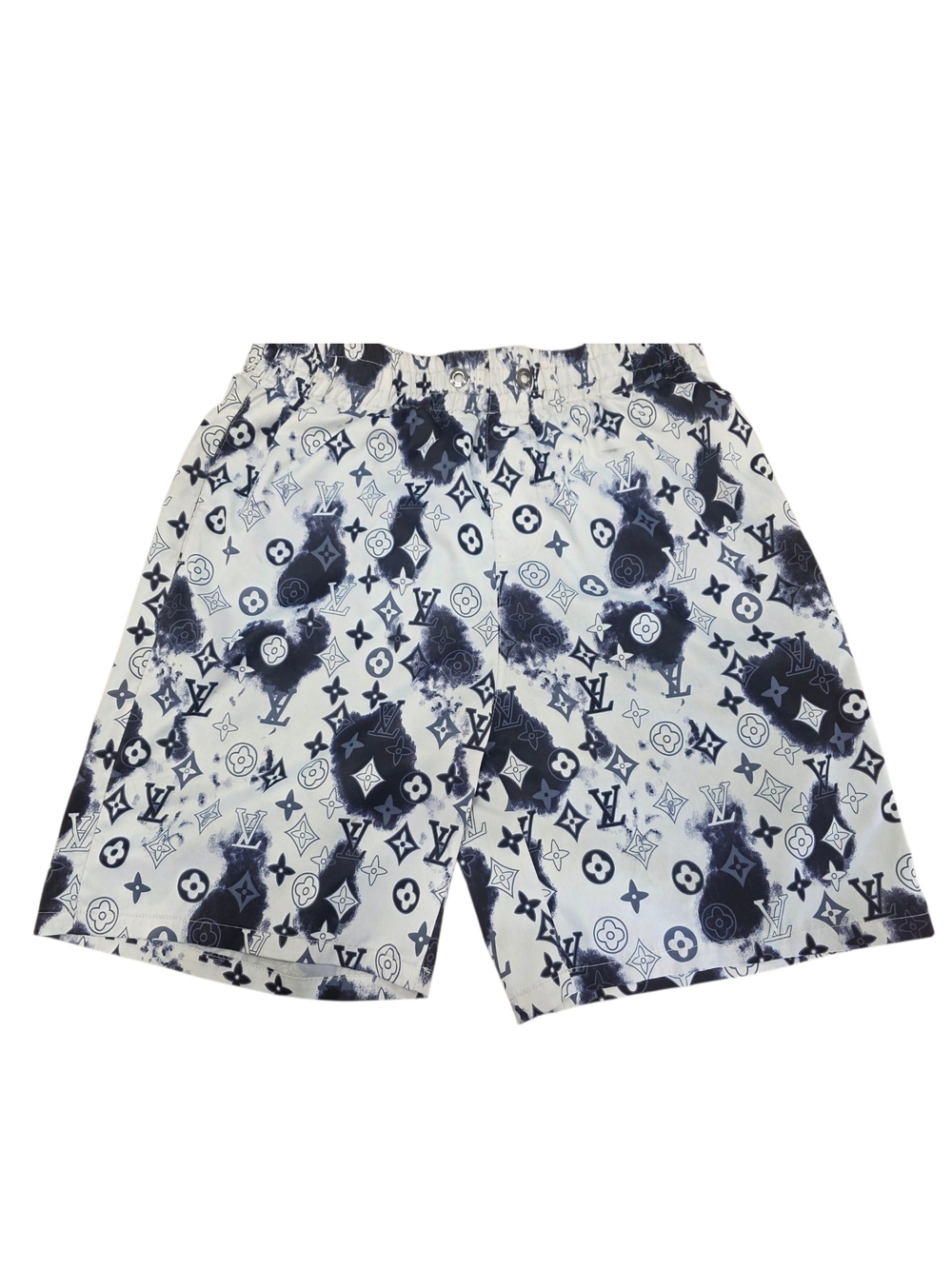 Louis Vuitton Monogram Print Swim Shorts - White & Navy